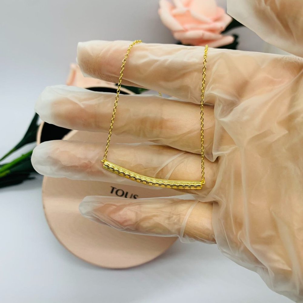 TOUS Gold Straight Necklace in 18kt yellow gold45cm